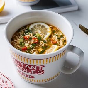 34 OZ Ceramic Ramen Bowl with Lid Instant Ramen‎ Noodle Bowl Large